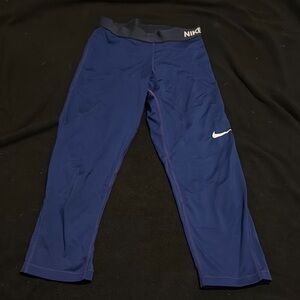 Nike Blue Capri Leggings with Elastic Waistband